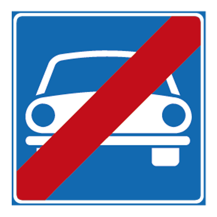 FINE STRADA RISERVATA AI VEICOLI A MOTORE